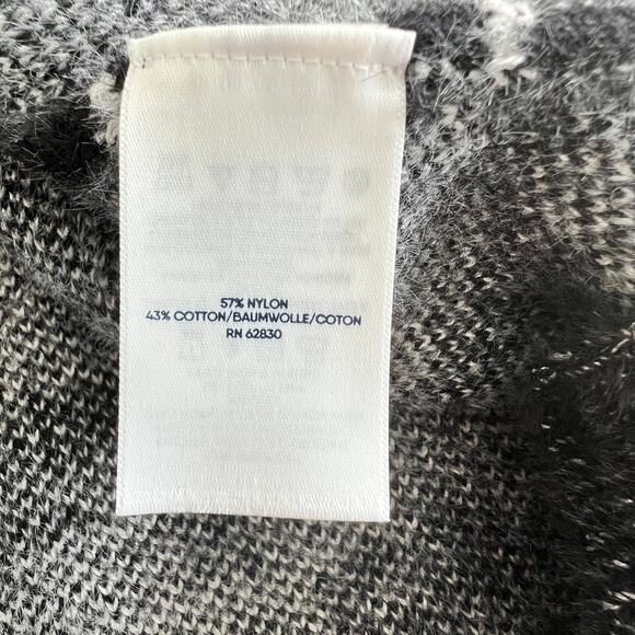 Lands' End Fair Isle Cowl Neck Pullover Sweater Women's L (14-16) Black / White - Picture 6 of 8